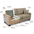 Bowery Hill Contemporary Fabric Upholstered Sofa in Silica Sand Beige