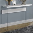 Bowery Hill Tempered Glass Console Table in Glossy White