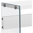 Bowery Hill Tempered Glass Console Table in Glossy White