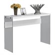 Bowery Hill Tempered Glass Console Table in Glossy White
