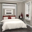 Bowery Hill Wood White Wall Bed Rectangular Euroslat Mattress Support System 58.6