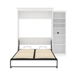Bowery Hill Wood Queen Murphy Bed with Closet Organizer in White