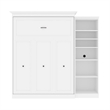 Bowery Hill Wood Queen Murphy Bed with Closet Organizer in White