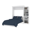 Bowery Hill Wood Queen Murphy Bed with Closet Organizer in White