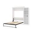 Bowery Hill Wood Queen Murphy Bed with Closet Organizer in White
