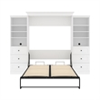 Bowery Hill Wood White Murphy Bed Rectangular Storage 89.88