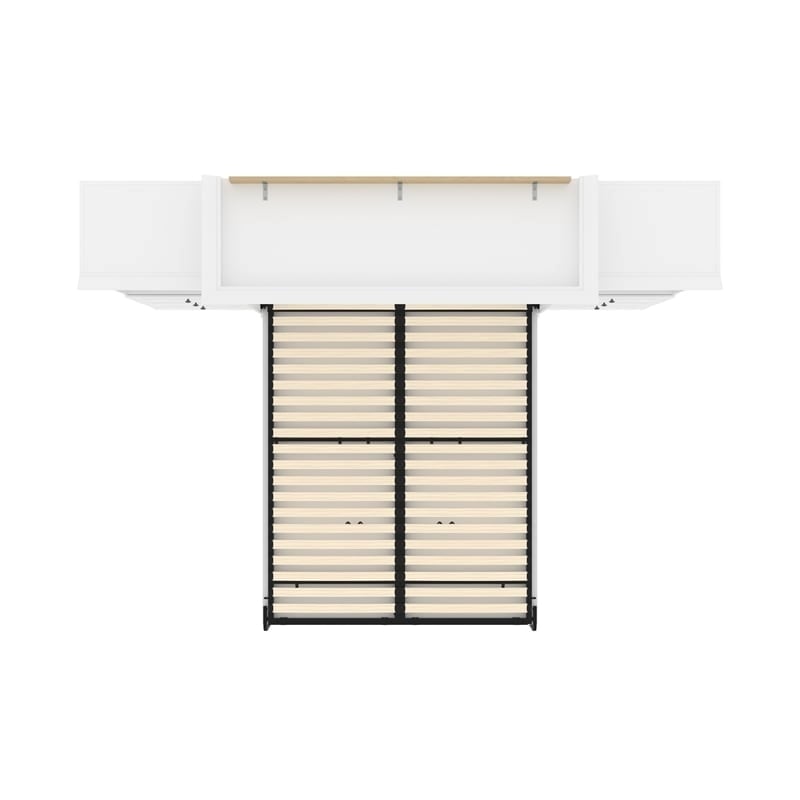 Bowery Hill Wood White Murphy Bed Rectangular Storage 89.88