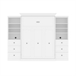 Bowery Hill Wood White Murphy Bed Rectangular Storage 89.88