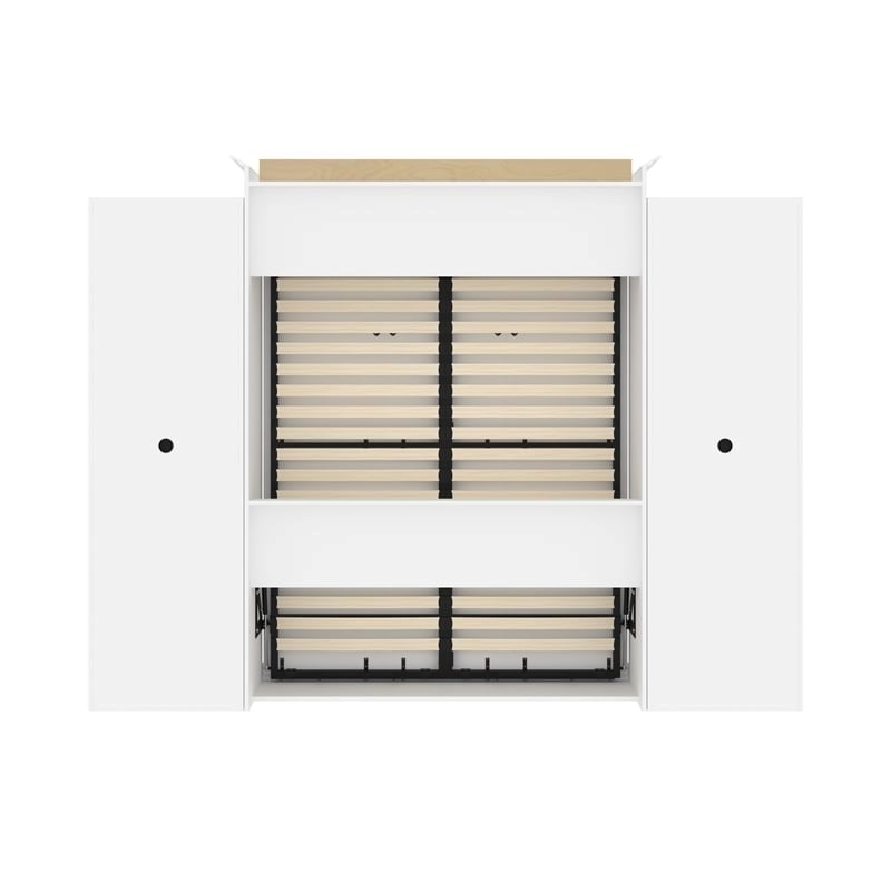 Bowery Hill Wood White Murphy Bed Rectangular Storage 89.88