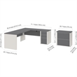 Bowery Hill L-Shaped Office Set with Lateral File in Sandstone