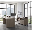 Bowery Hill U-Shaped Computer Desk in Bark Gray
