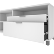 Bowery Hill Melamine White L-Desk Square Reversible 71.1