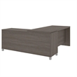 Bowery Hill Modern Wood L-Shaped Home Office Desk in Bark Gray