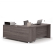 Bowery Hill Modern Wood L-Shaped Home Office Desk in Bark Gray