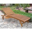 Bowery Hill Acacia Hardwood Natural Stain Chaise Lounge Rectangular All Weather 15