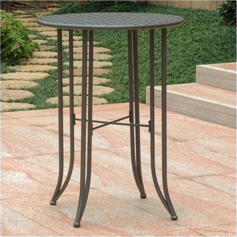 Bowery Hill Bowery Hill Round Patio Pub Table in Matte Brown