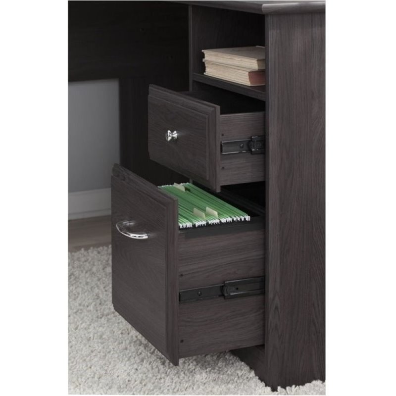 Bowery Hill 60 L Shaped Desk With Hutch In Heather Bowery Hill 60 L Shaped
