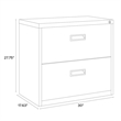Bowery Hill 2 Drawers Lateral Black Metal Filing Cabinet Pre-assembled