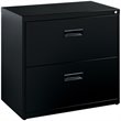 Bowery Hill 2 Drawers Lateral Black Metal Filing Cabinet Pre-assembled