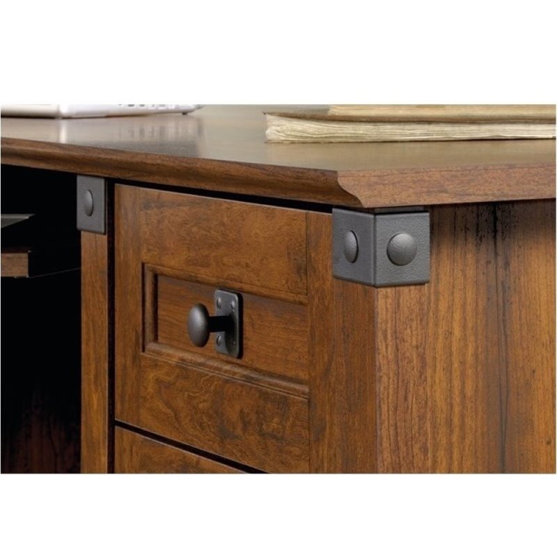 Bowery Hill L-Shaped Computer Desk in Washington Cherry