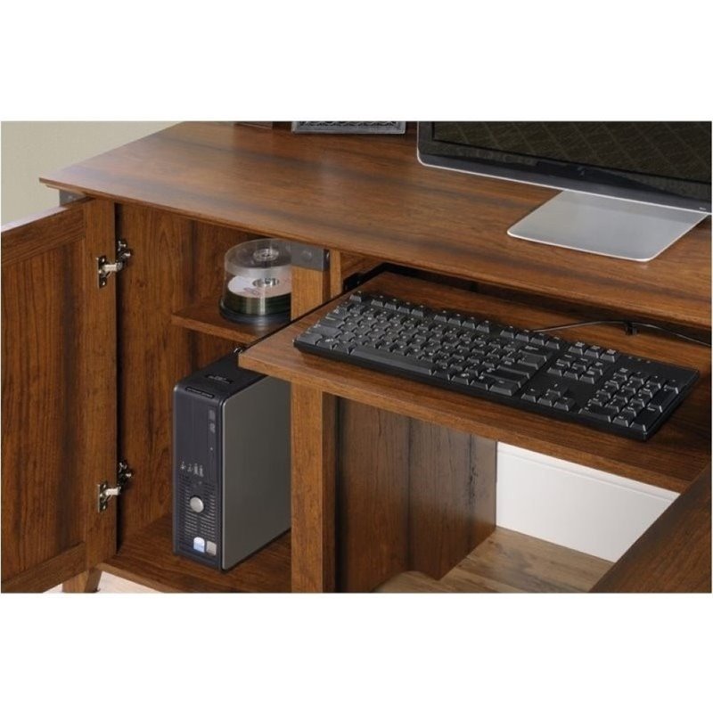Bowery Hill L-Shaped Computer Desk in Washington Cherry