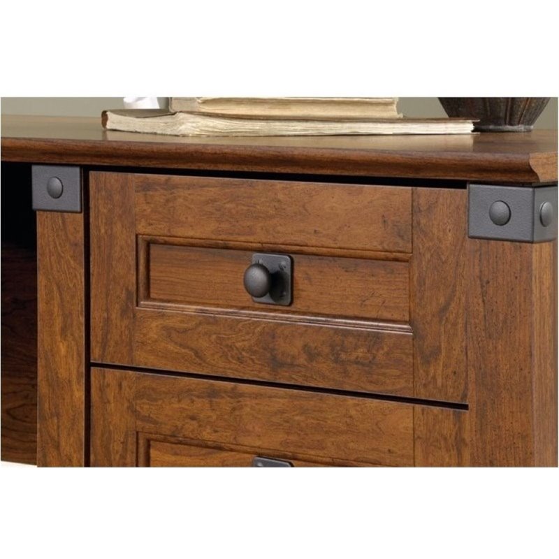 Bowery Hill L-Shaped Computer Desk in Washington Cherry