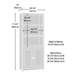Bowery Hill Engineered Wood 3 Adjustable Shelves Bookcase in Soft White