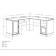 Bowery Hill Contemporary Wood L-Shaped Home Office Desk in Salt Oak