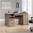 Bowery Hill Wood Executive Desk with File Drawer in Salt Oak