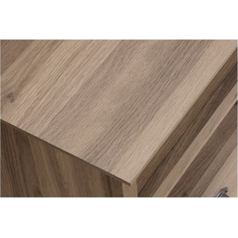 Bowery Hill Wood Executive Desk with File Drawer in Salt Oak