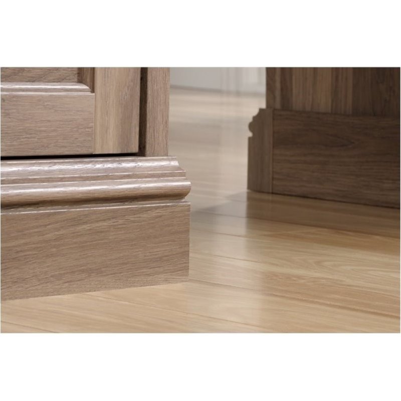 Bowery Hill Wood Executive Desk with File Drawer in Salt Oak