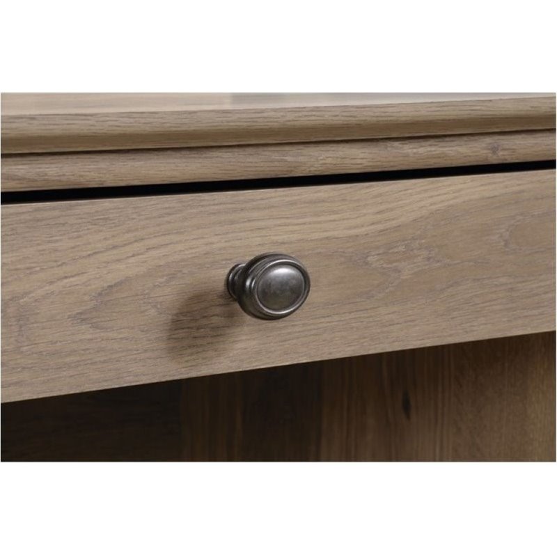 Bowery Hill Wood Executive Desk with File Drawer in Salt Oak