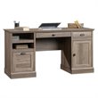 Bowery Hill Wood Executive Desk with File Drawer in Salt Oak
