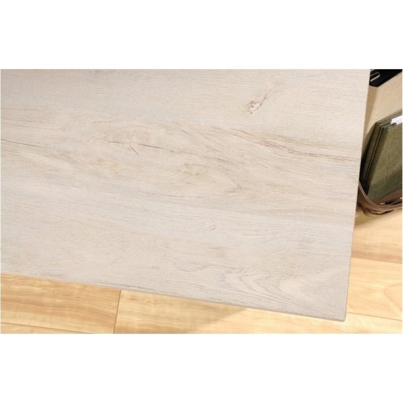 Bowery Hill Contemporary Solid Wood Computer Desk in Chalked Chestnut