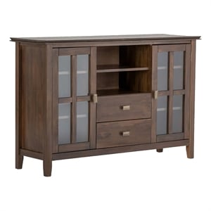 Bowery Hill Transitional Wood TV Stand for TVs up to 53&quot in Natural Aged Brown