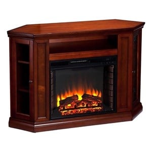 Bowery Hill Modern Wood Media Electric Fireplace for TVs up to 48&quot in Mahogany