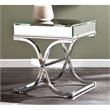 Bowery Hill Mirrored End Table in Chrome