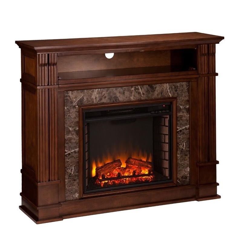 Bowery Hill Traditional Wood TV Stand for TVs up to 48'' in Whiskey Maple