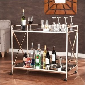 Bowery Hill Bar Cart in Metallic Gold