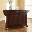 Bowery Hill Stainless Steel Top Kitchen Cart in Mahogany
