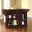 Bowery Hill Wood Kitchen Island with Stainless Steel Top in Mahogany