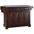 Bowery Hill Traditional Wood Kitchen Island with Granite Top in Mahogany