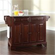 Bowery Hill Traditional Wood Kitchen Island with Granite Too in Mahogany