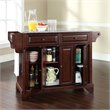 Bowery Hill Traditional Wood Kitchen Island with Granite Too in Mahogany