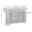 Bowery Hill Traditional Wood Kitchen Island with Granite Too in Mahogany
