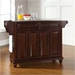 Bowery Hill Traditional Wood Kitchen Island with Stainless Steel Top in Mahogany