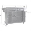 Bowery Hill Traditional Wood Kitchen Island with Stainless Steel Top in Mahogany