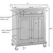 Bowery Hill Traditional Wood Kitchen Cart with Stainless Steel Top in Mahogany