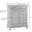 Bowery Hill Traditional Wood Kitchen Cart with Stainless Steel Top in White