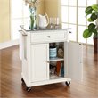 Bowery Hill Traditional Wood Kitchen Cart with Granite Top in White/Gray